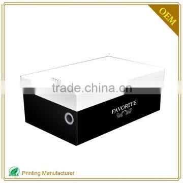 Custom Black White Cardboard Shoe Care Box Lid And Tray Design