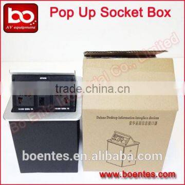 Hydraulic Pop Up Power Socket/Aluminum Panel Power Outlet With Bottom Connecetor for Office Table photo-4