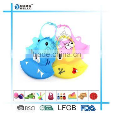 Infant Baby Silicone Kids Washable Bib Crumb Catcher Fun Characters Waterproof