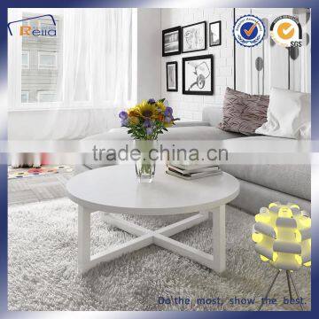 ROUND ELEGANT WHITE NEW DESIGN FIBER MDF COFFEE TABLE UNIQUE TEA TABLE