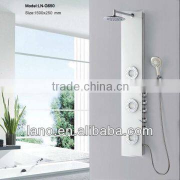 glass shower wall panel brass faucet mixer LN-G650