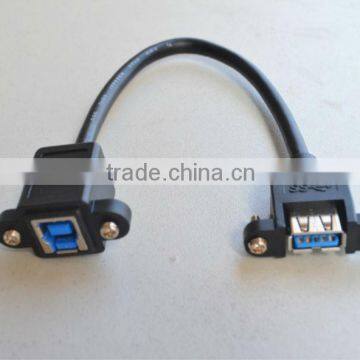 USB 3.0 B FEMALE PANEL MOUNT CABLE to USB3.0 A Female screwed cable