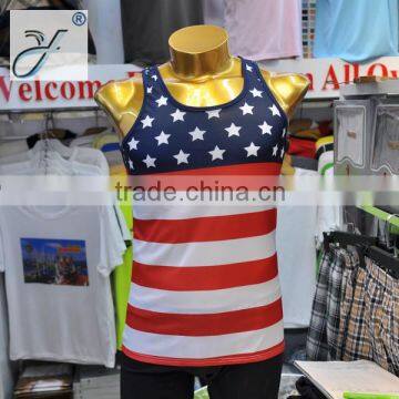 Wholesale High Quality Dri Fit Fashional Mens America Flage Tank Top