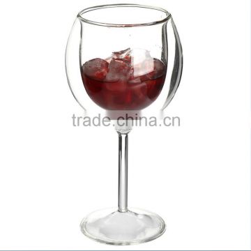 Borosilicate material double wall wine glass borosilicate wine glass for sale