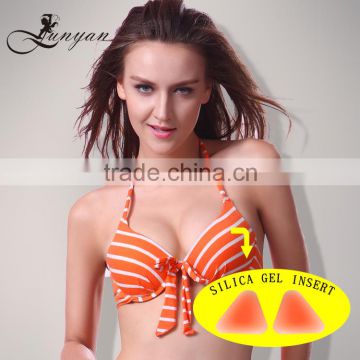 2016 Lastest Design Swimwear Triangle Bra Insert pad invisible Silicone pad push up D03