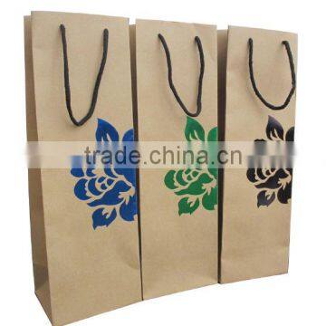 brown kraft wine gift bag with logo