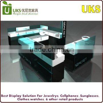 Professional design glass jewelry shopping mall display unit