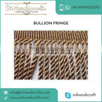 Woven Edge Long Lasting Bullion Fringe/Drapery Fringe Available at Economical Rate