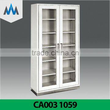 High Quality Steel Cabinets Documents Storage Manufacturer With 2 Glass Doors For Goods Displaying