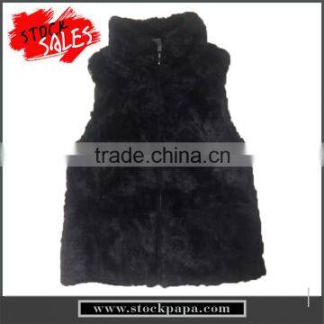 wholesale sleeveless girl winter pretty warm zipper up fur vest