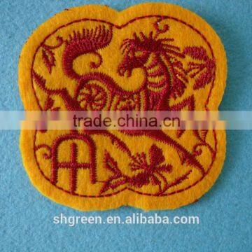 Horse logo gold embroidery patch