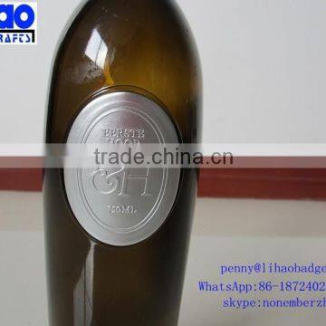 Quality Wine red label aluminum bottle label metal label maker for wine