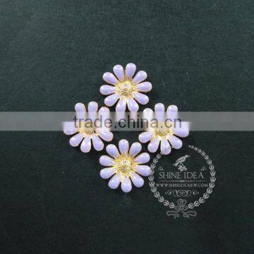 18mm purple flower cabochon setting pendant charm DIY supplies findings 1800145