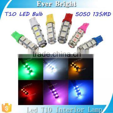 T10 5w5 bulbs auto led light dc 12v 5050 13SMD lighting cars