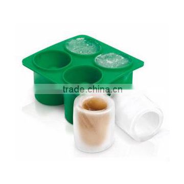 4-Cavity Round bullet ice Silicone Shot Glass Mold