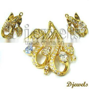 Zirconia Gold Pendant Sets, Cubic Zirconia Diamond Pendant Sets, Diamond Jewelry