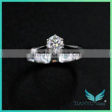 Wholesale New Style 14 K White Gold Engagement Ring 4.5mm Round Cut Moissanite Diamond Wedding Ring photo-2