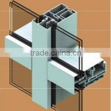 6000 series extrusion aluminum frameless double glass curtain wall