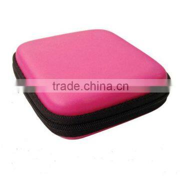 Hard Pink PU Cover small eva Earphone Case