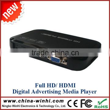 Plastic shell ROHS USB SD card full sexy video 1080p full hd dvd player mini advertising media player with HDMI