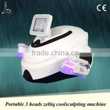 Portable 3 Heads Cryolipolysis Machine 2 Double Chin Removal Heads Work At The Same Time Zeltiq