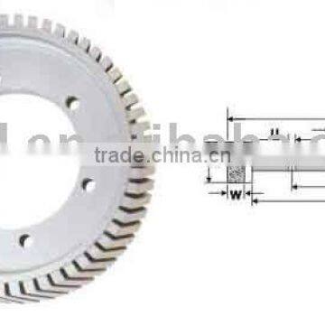 Diamond Squaring Peripheral Wheel with Inclined Tooth -- CTAV