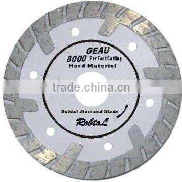 Deep tooth turbo segmented masonry saw diamond blade for fast cutting hard and dense material--GEAU