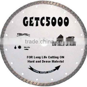 Small turbo diamond blade for long life cutting hard and dense material----GETC