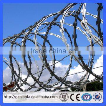 Trade Assurance BTO-22 hot galvanized concertina razor barbed wire(Guangzhou Factory)