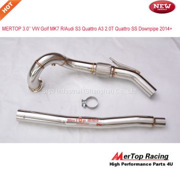 MERTOP RACE 3'' Catless Turbo Stainless Downpipe for Aud* A3 S3 Quattro TT VW GOLF MK7 R 2.0T 2014+