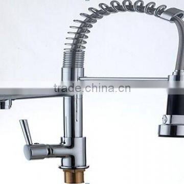 High quality pull out spring kitchen tap brass kitchen sink faucet