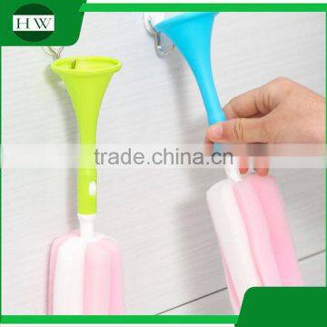 Kitchen Plastic Removable Detachable Foldable Stand Sponge Long Handle Hanging Water Cup Bottle Clean Cleaning Brush photo-4