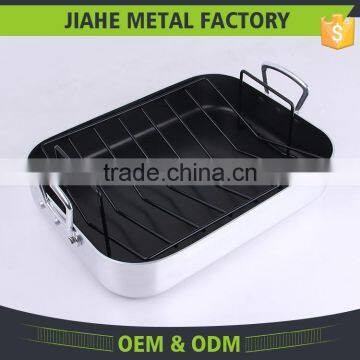 Restaurant Aluminium Nonstick Pan Chicken Roaster With Rack