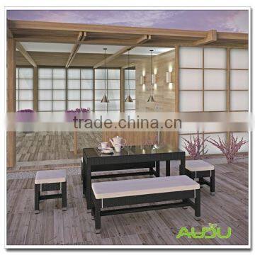 Rattan Patio Bar Set/Black Rattan Home Patio Bar Set With Cushion