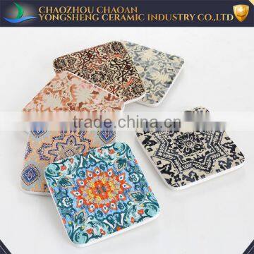 YSsb0042 European style water absorbent square ceramic coaster