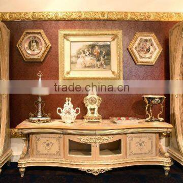 Luxury Retro Elegant Pink Velvet Living Room Sofa Set/ Classic Hand Wood Carved Fabric Sofa/ European Living Room Furniture photo-4