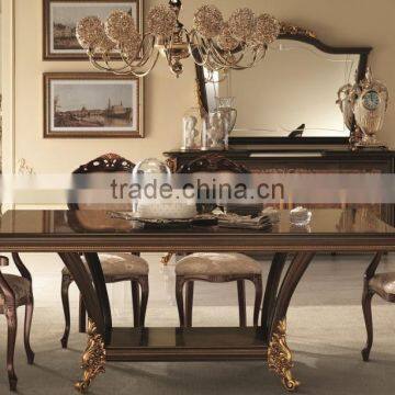 European Classic Long Rectangle Dining Table Set With Arm Chair And Side Chair/Italian Home Dining Room Furniture(MOQ=1 SET)