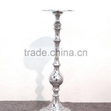 Three sizes aluminum metal polish finish wedding candle holder centrepiece