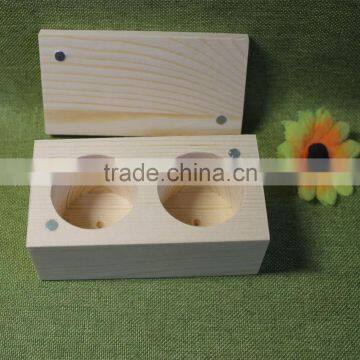 2017 New Arrival Top Grade Quality Handmade Unfinished Wooden Jewelry Gift Packing Box for Two Rings With EVA and Magnet photo-4