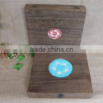 Square Vintage Lightweight Decorative Wooden Remote Storage Box photo-3