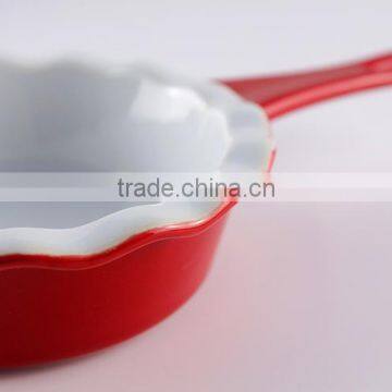 China Suppliers Kitchen Cookware Ceramic Baking Pans With Red Handle photo-5