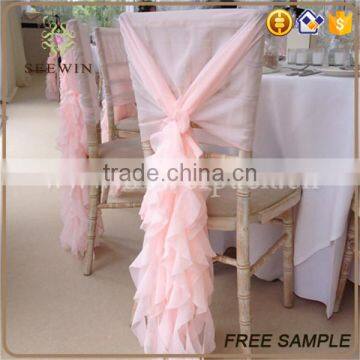 Chiffon Ruffled willow Chair Sash us.