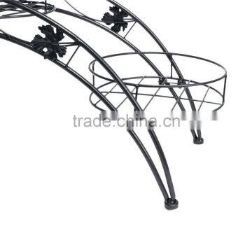 Elegant Arch Metal Potted Plant Garden Patio Display Rack With 3 Holders Flower Pots Holders Display Stand photo-4