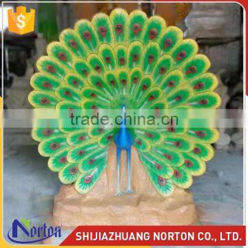 Life size resin peacock sculpture for garden decoration NTRS-089LI