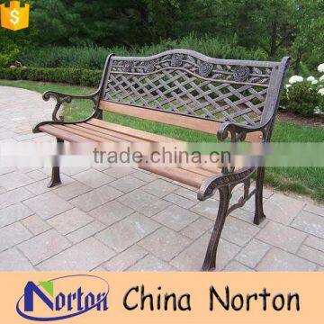 Custom outdoor wood and iron bench for sale NTIRH-014Y