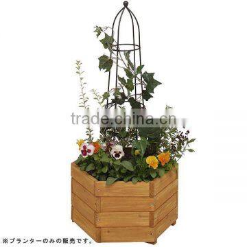 hexagonal wooden flowerpot with hook
