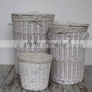 Hand-Woven willow wicker customized dirty Laundry basket