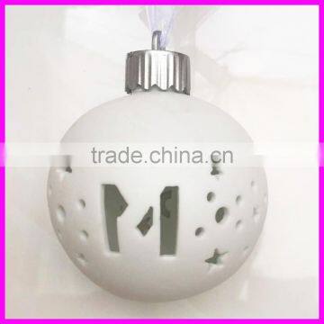 Christmas Ceramic Hollow Flower LED Ball for Magic Light Decoration photo-3