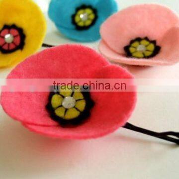 hot 2017 best selling new product decorative custom handmade fabric china supplier felt cheap wedding flower handmade hairpin