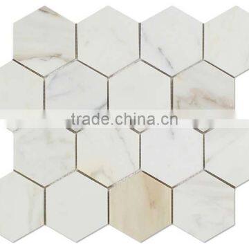MM-CV259 Exceptional Quality Customized Natural Stone Calacatta Gold Marble Hexagon Mosaics photo-2